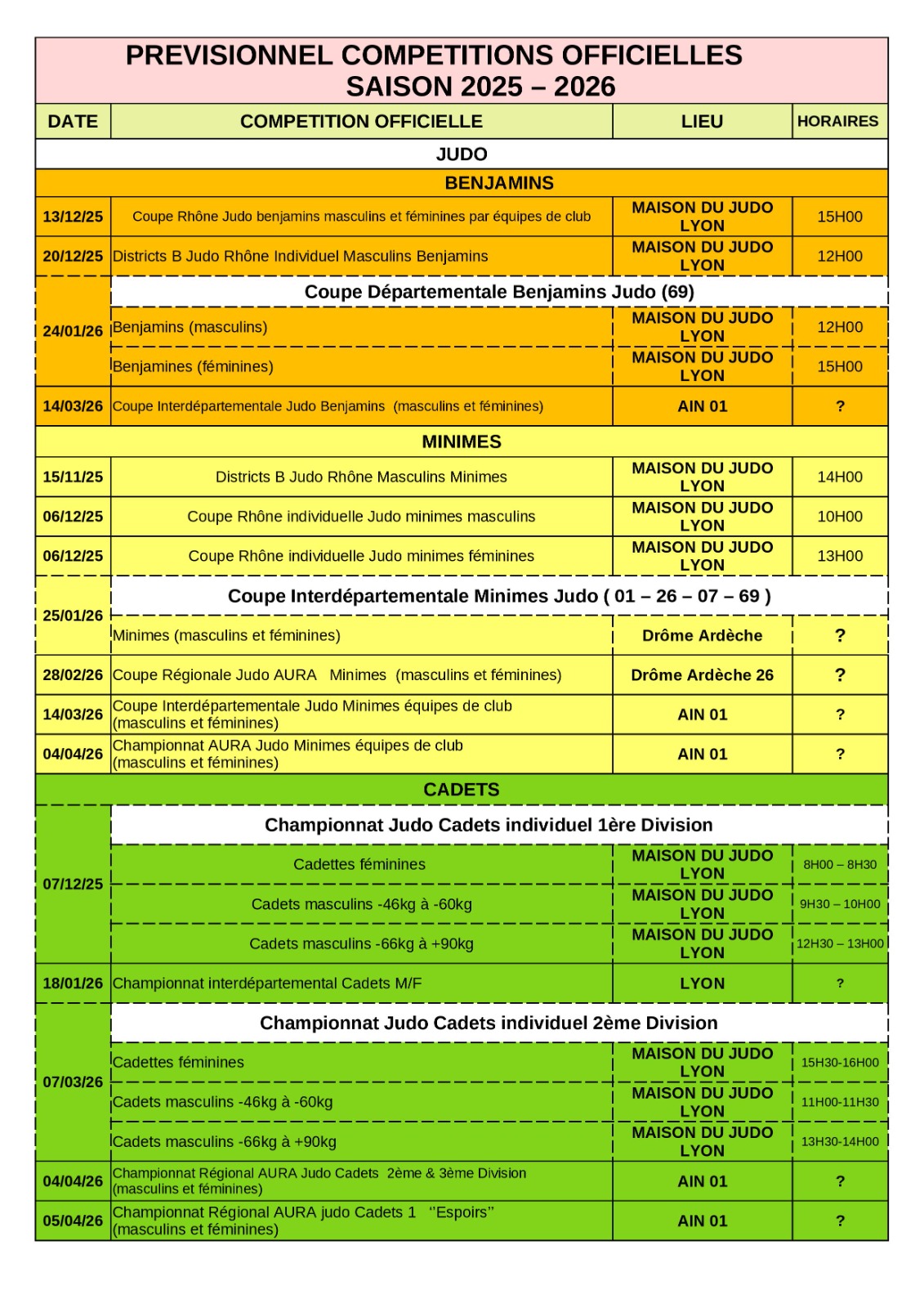 prévisionnel compétition 2025-2026